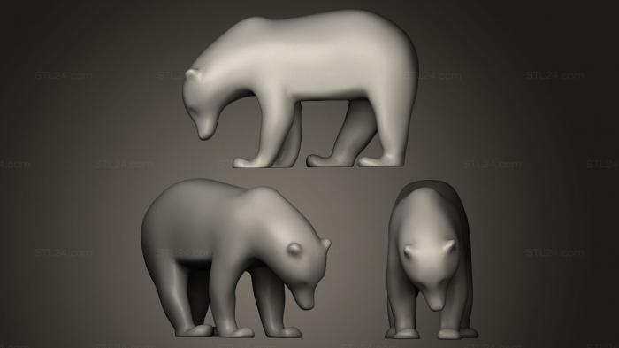 Animal figurines (Petit ours brun, STKJ_0096) 3D models for cnc